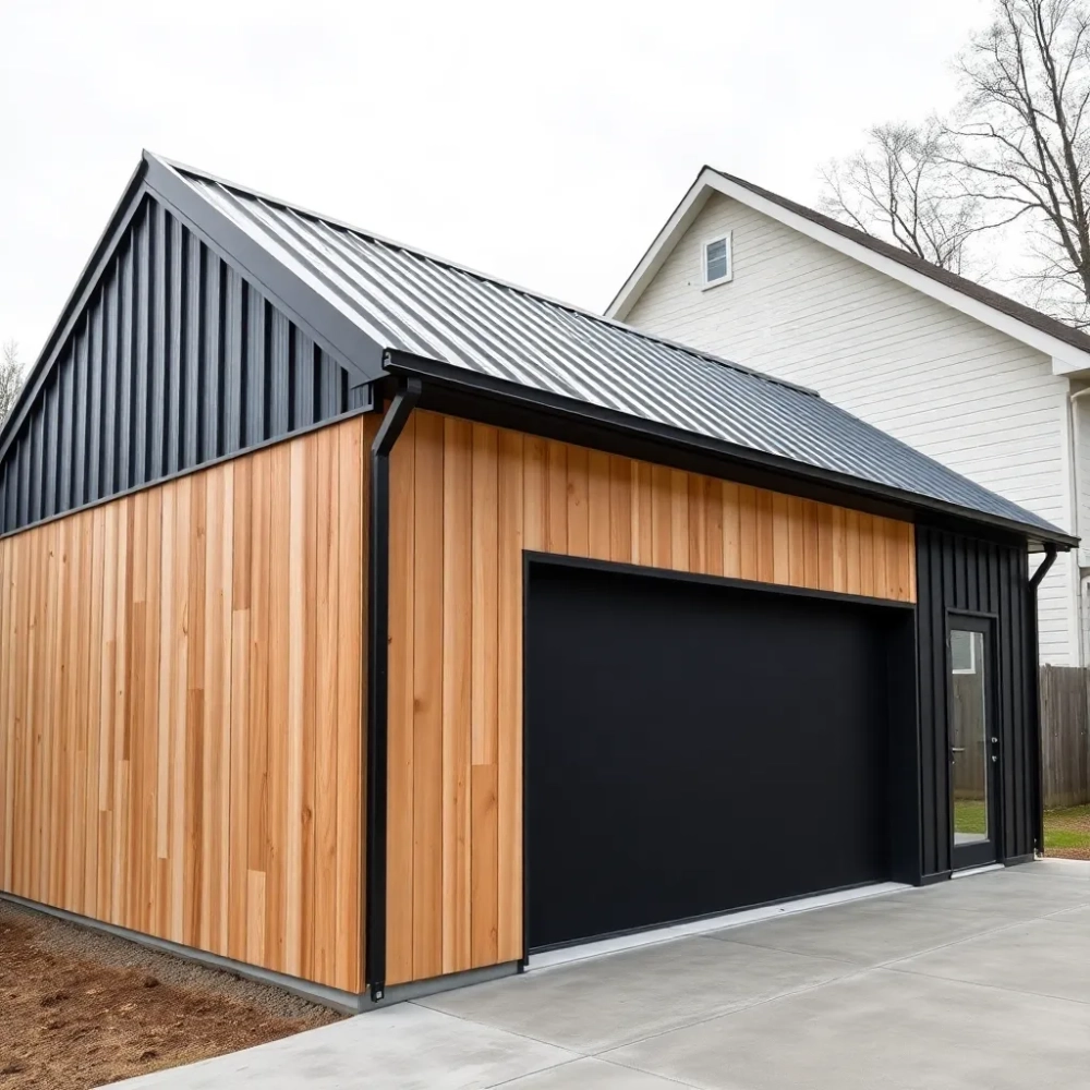 Projekty garaży z pomieszczeniem gospodarczym jednospadowe