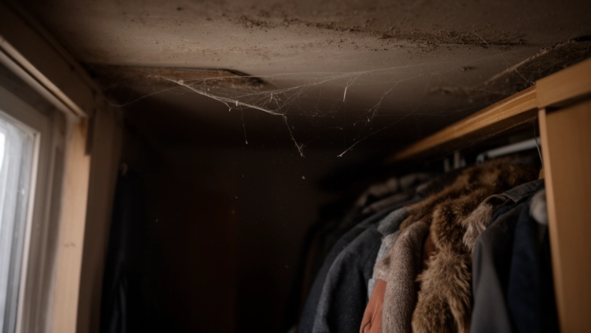 Przestrzeń między szafą a sufitem