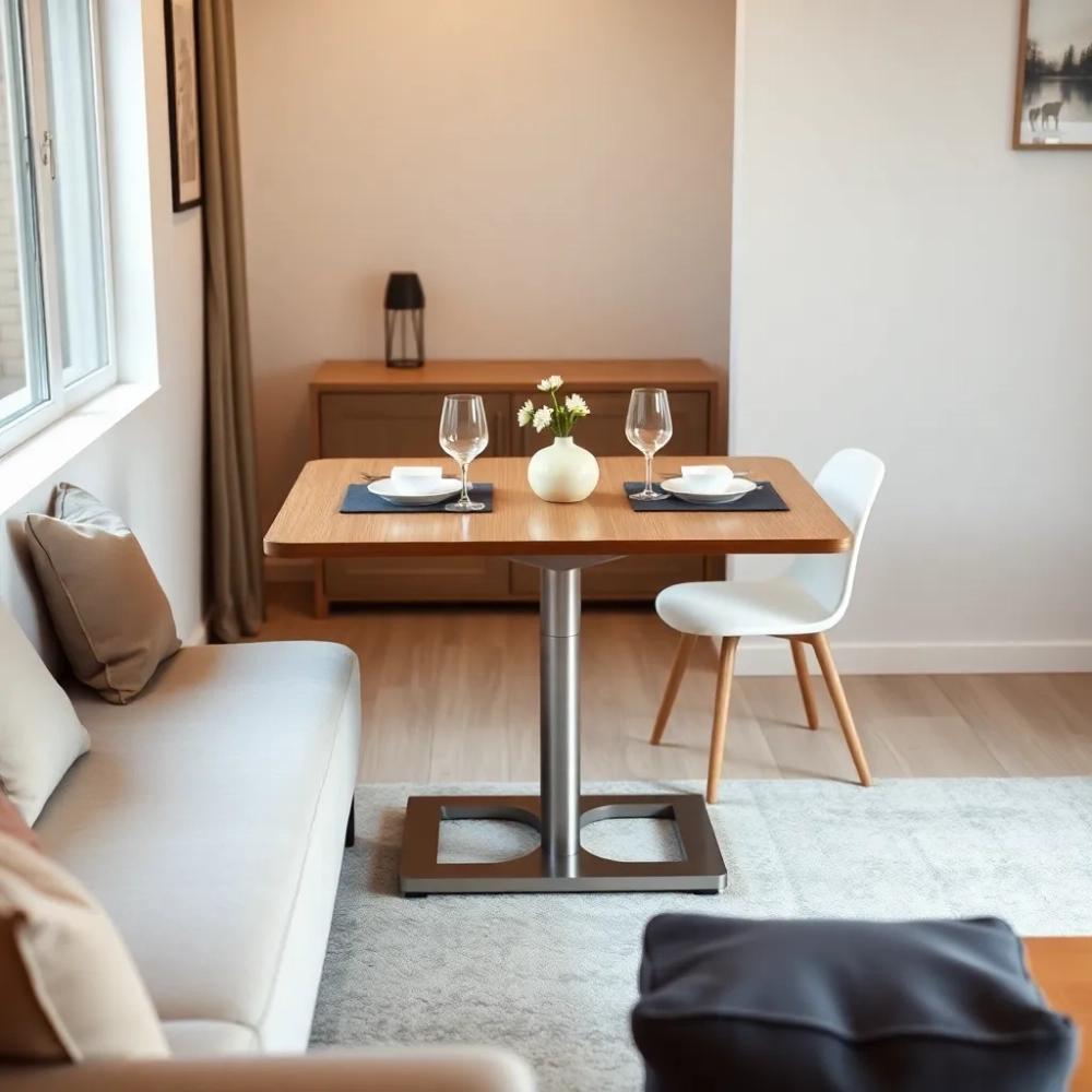Rozkładany stół do małego salonu