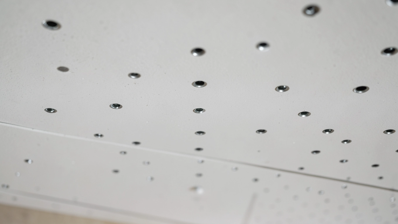 Rozstaw wkrętów w polu płyty sufitowej