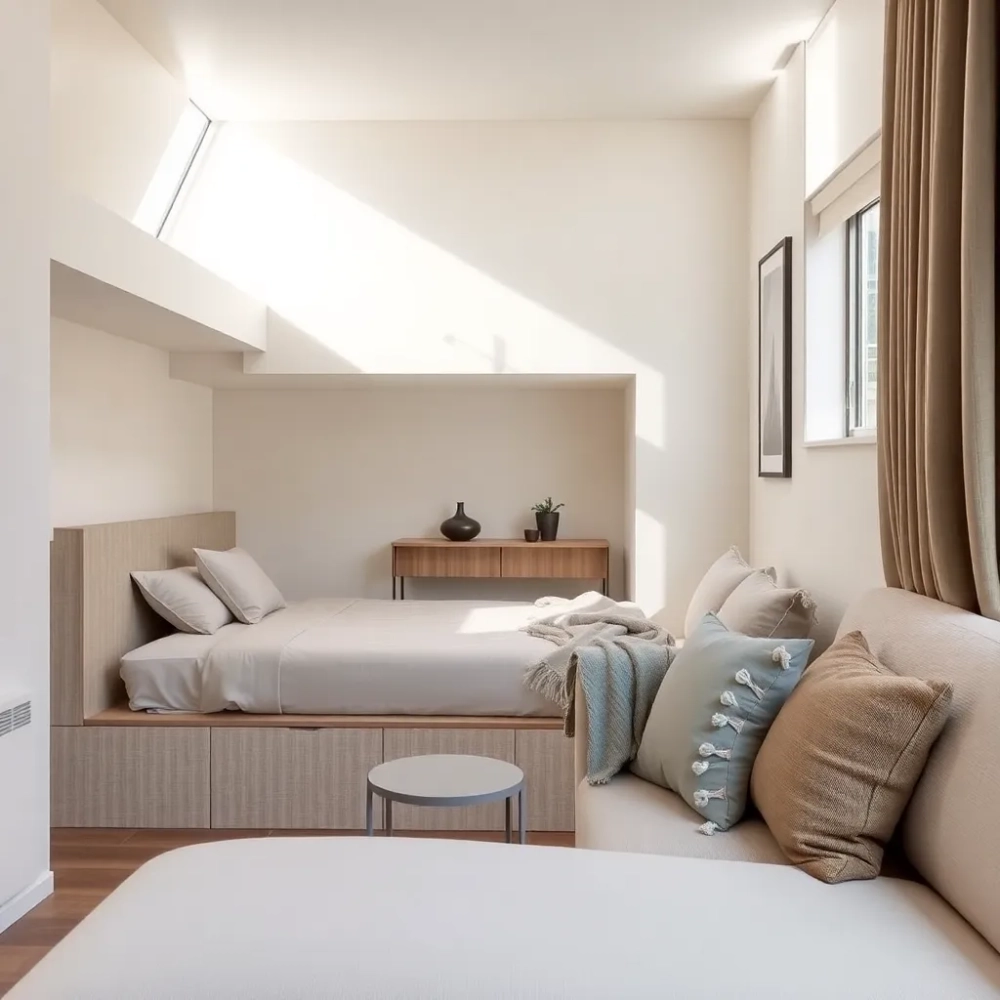 Salon i sypialnia w jednym