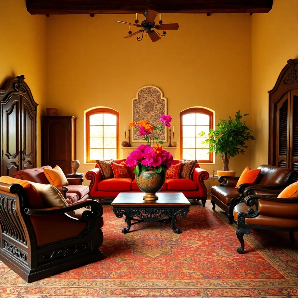 Salon w stylu hiszpańskim