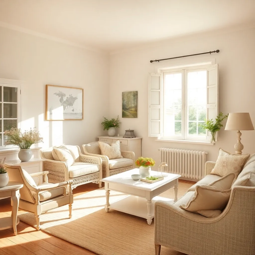 Salon w stylu prowansalskim