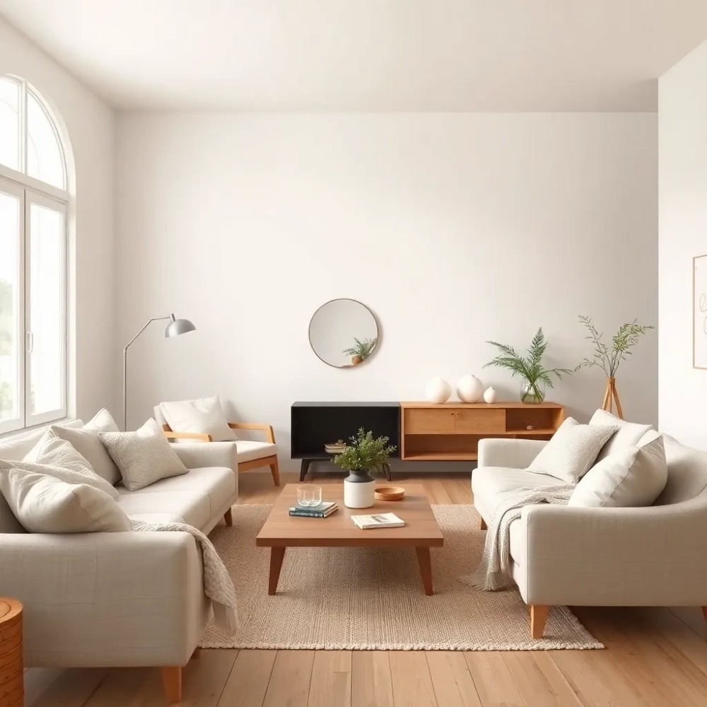 Salon w stylu skandynawskim