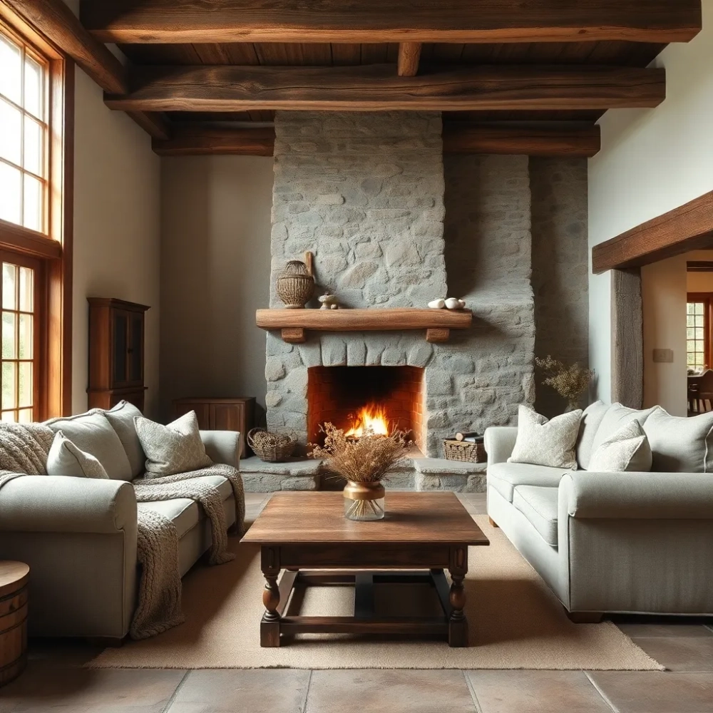 Salon w stylu wiejskim