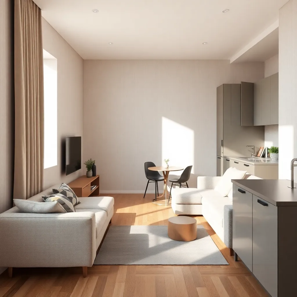 Salon z aneksem 27m2