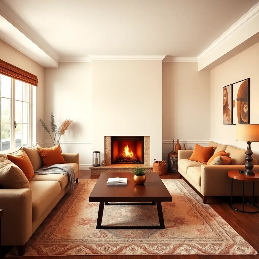 Salon z kominkiem narożnym inspiracje