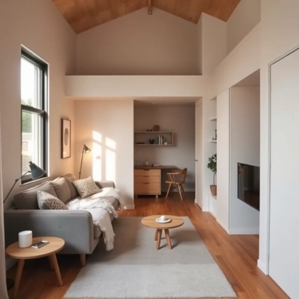 Salon z sypialnią na małej powierzchni