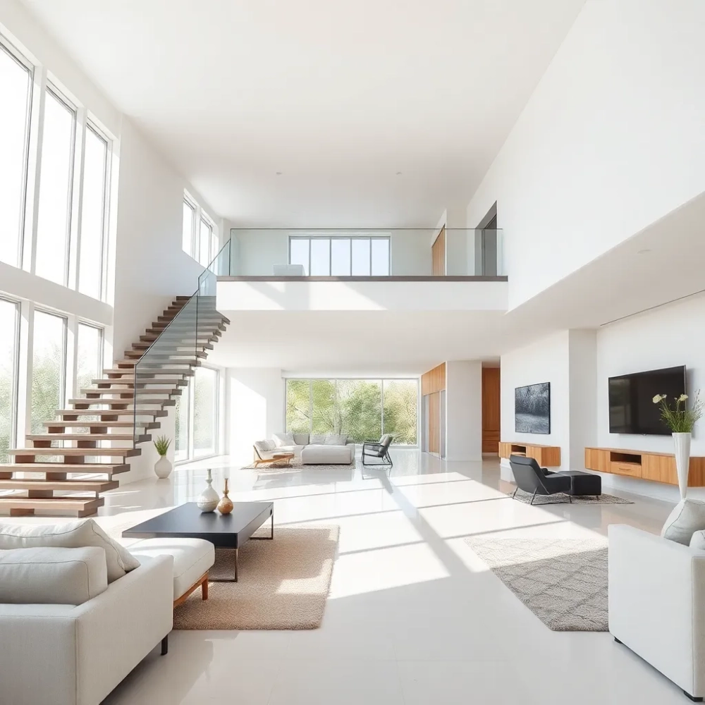 Schody na antresolę w salonie