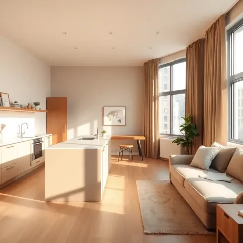 Aneks kuchenny z salonem w bloku