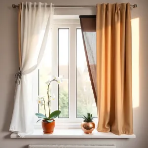 Aranżacja okna w salonie w bloku