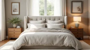 aranżacja sypialni z łóżkiem tapicerowanym