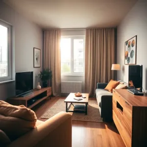 Bardzo mały salon w bloku