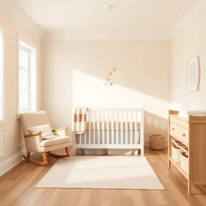 Beżowy pokój dla niemowlaka