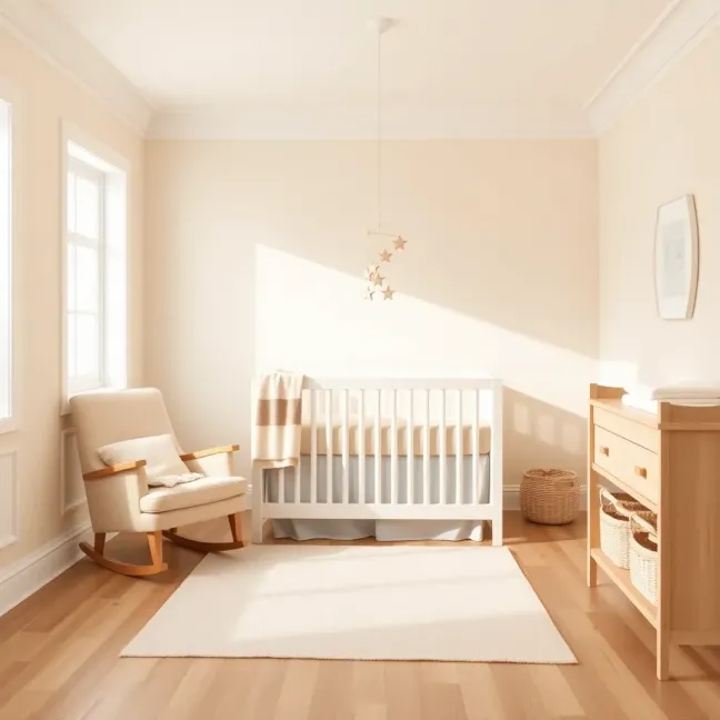 Beżowy pokój dla niemowlaka