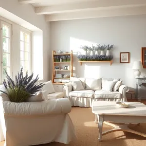 Białe meble do salonu w stylu prowansalskim