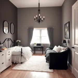 Biało czarny pokój dla dziewczynki