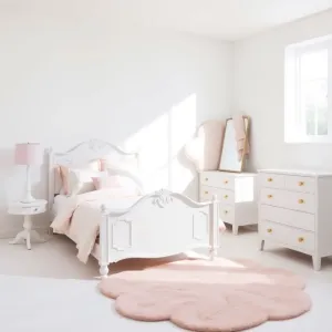 Biało różowy pokój dla dziewczynki