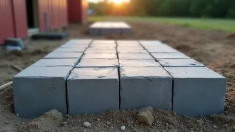 Bloczki betonowe pod domek narzędziowy