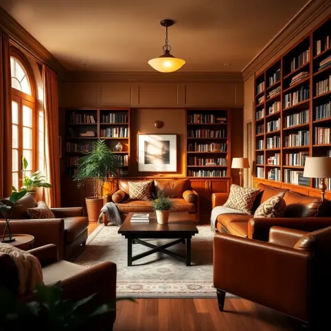 Brązowy salon inspiracje