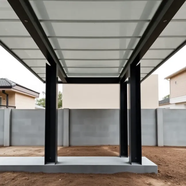 Budowa wiaty garażowej w granicy działki