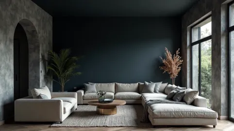 Ciemny sufit w salonie