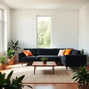 Czarną kanapą w salonie inspiracje