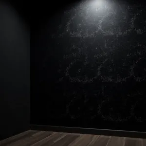 Czarna ściana z brokatem w salonie