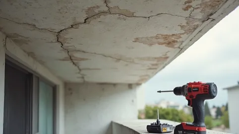 czy można wiercić w suficie balkonu