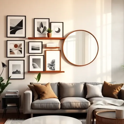 Dekoracja ściany w salonie inspiracje