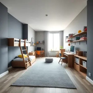 Długi wąski pokój dla chłopca