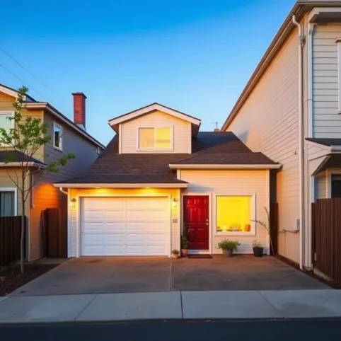 Dom parterowy na wąską działkę z garażem