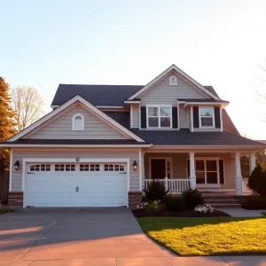 Dom parterowy z garażem dwustanowiskowym dach dwuspadowy