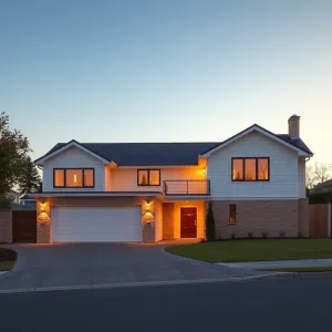 Dom parterowy z garażem dwustanowiskowym na wąską działkę