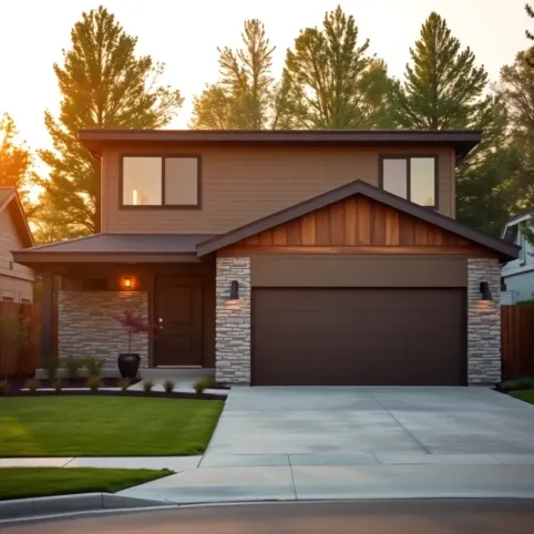 Dom parterowy z wysuniętym garażem