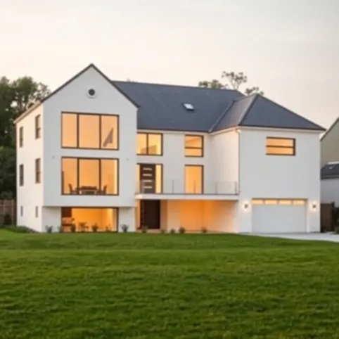 Dom w kształcie litery L bez garażu