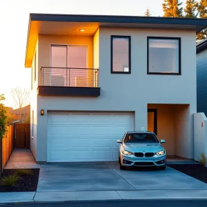 Dom z garażem dwustanowiskowym na wąską działkę