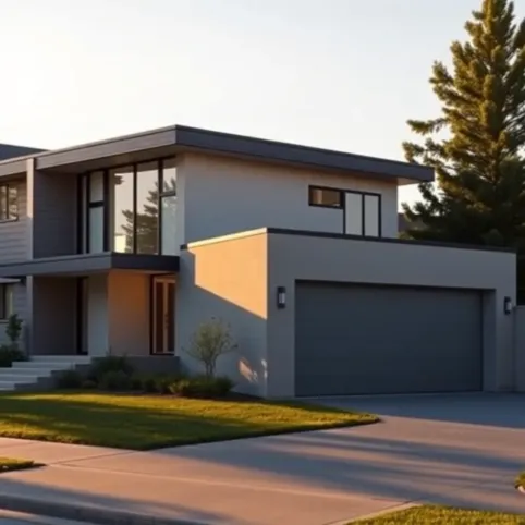 Dom z wysuniętym garażem