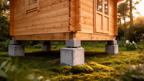 Domek na bloczkach betonowych