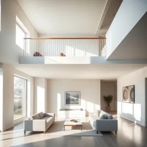 Domy z otwartą przestrzenią nad salonem