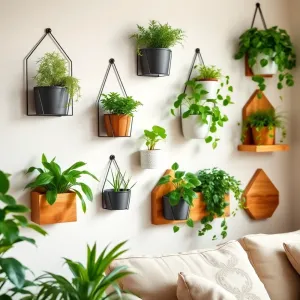 Doniczki na ścianę do salonu