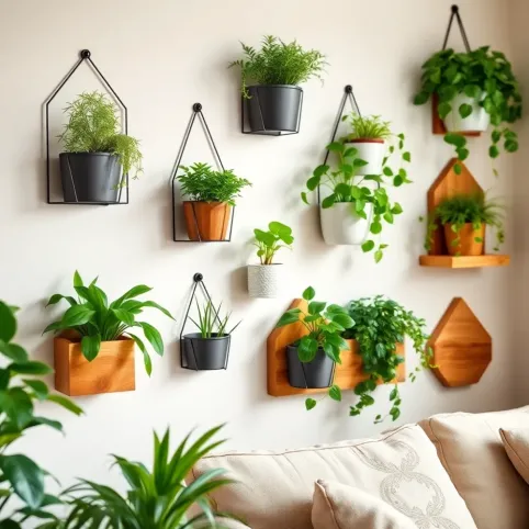 Doniczki na ścianę do salonu
