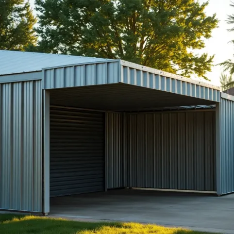 Dostawka do garażu blaszanego