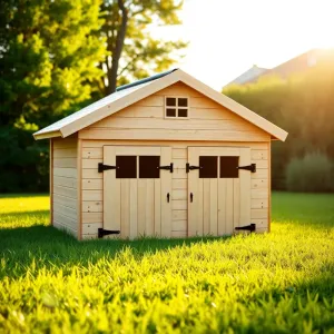 drewniany garaż dla dzieci