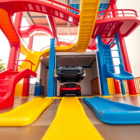 Duży garaż dla dzieci