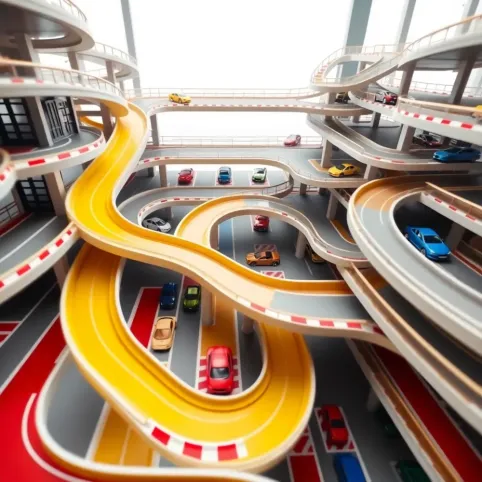 Duży garaż parking dla dzieci