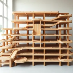 Duży garaż parking dla dzieci drewniany