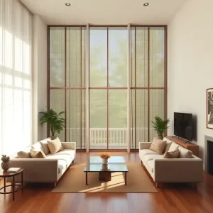 Ekrany na okna w salonie