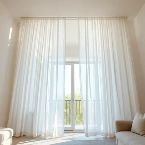 Firanki do salonu z balkonem nowoczesne