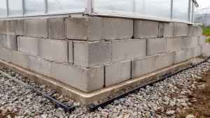 Fundament pod szklarnię z bloczków betonowych